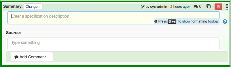 Editable summary parameter