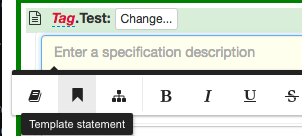 WYSIWYG toolbar template statement button