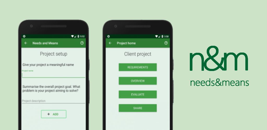 Needs & Means mobile application